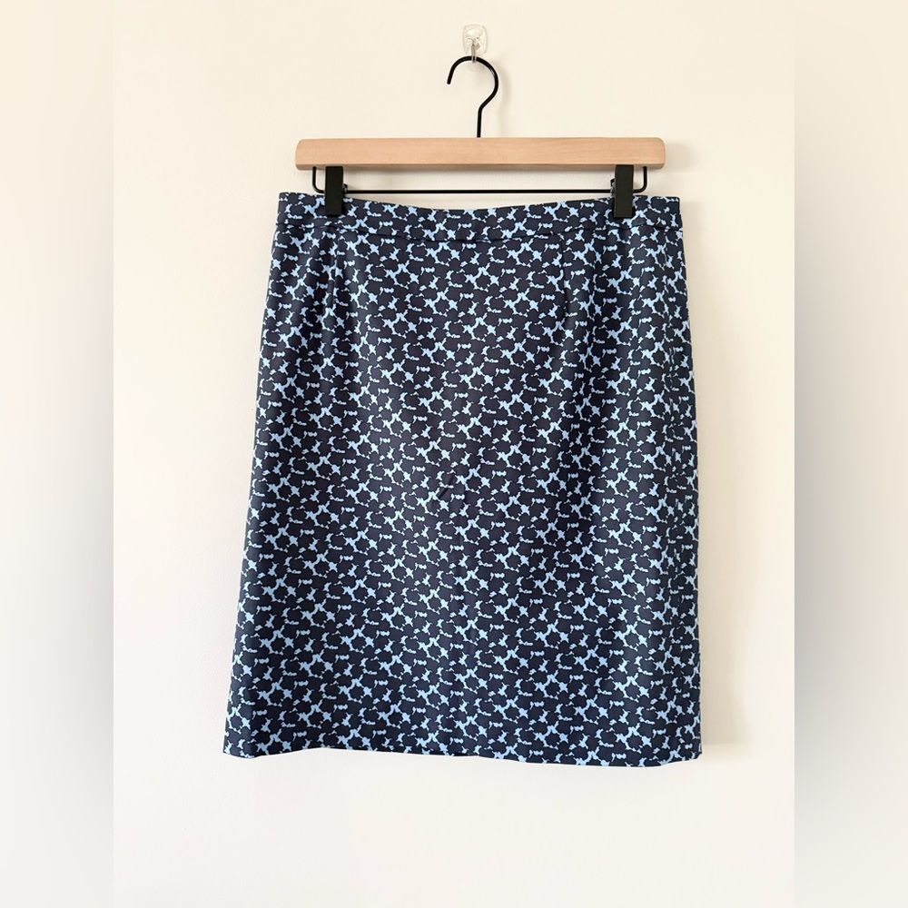 Halogen Pencil Skirt in Navy and Blue Geometric Print Size 8